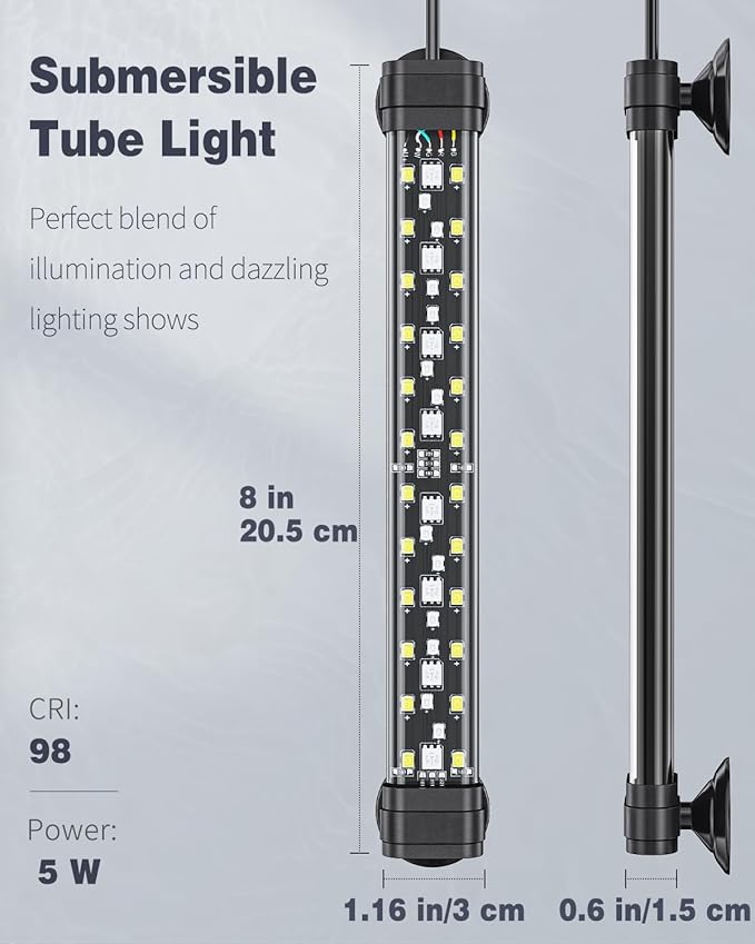 Pawfly 5 W Aquarium LED Light 8 Inch 24/7 Fish Tank Light - Image 4