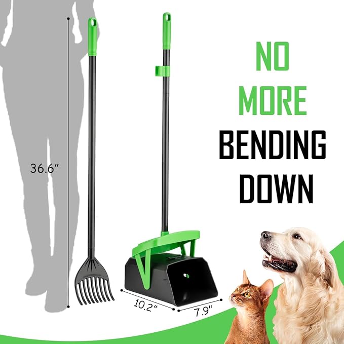 FUSBUNTY Pooper Scooper Swivel Bin & Rake - Image 2