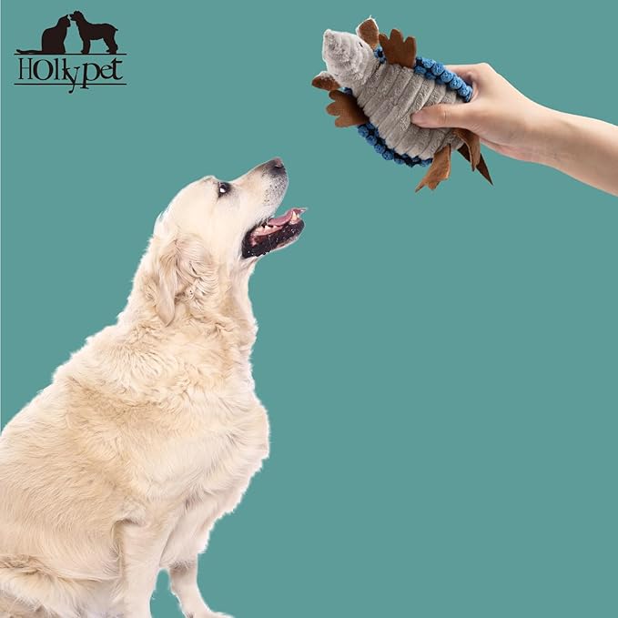 Hollypet Plush Dog Squeaky Toy Stuffed Armadillo Animal Pet Puppy Chew Toys - Image 4