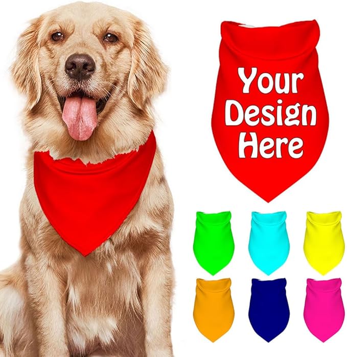 Custom Pet Scarf with Name Personalized Dog Bandanas Add Your Own Picture Image by VYXONIA