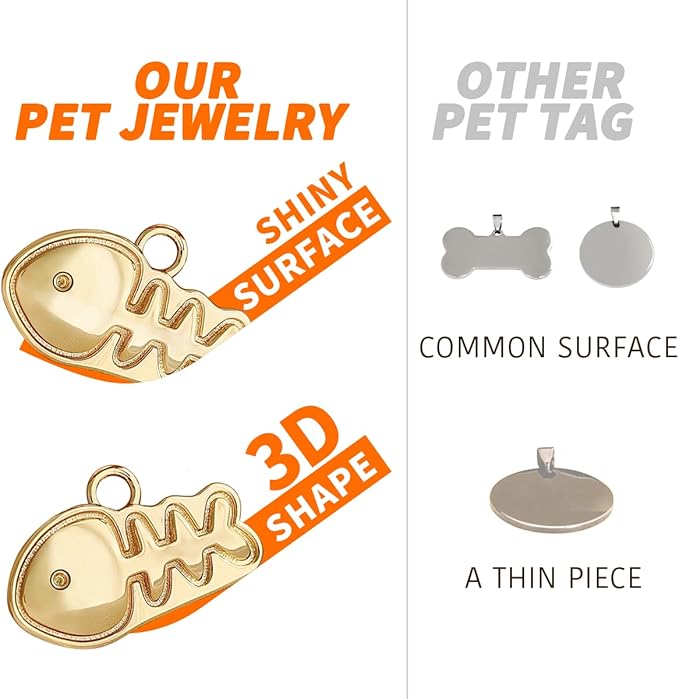 Dogs ID Tags Personalized Double Sided Deep Engraved Cat & Dog Collar Charm - Image 5