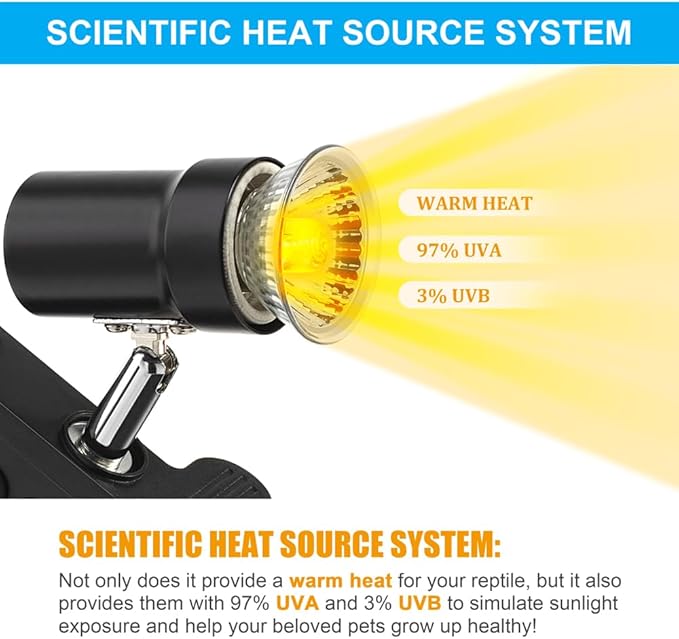 DaToo Reptile Heat Lamp Rotatable Turtle Heating Light - Image 3