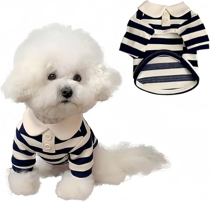 MANON ROSA Dog Clothes Boy Dog Polo Shirt by MANONROSAPET