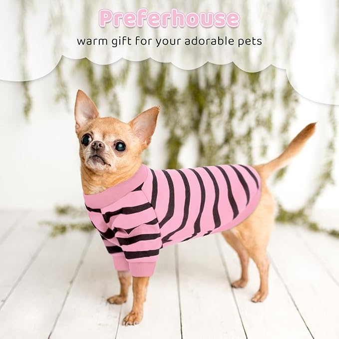 Pet Dog Striped T-Shirt Dogs Cats Cotton Vest Spring Summer Pet Apparel Tee - Image 5