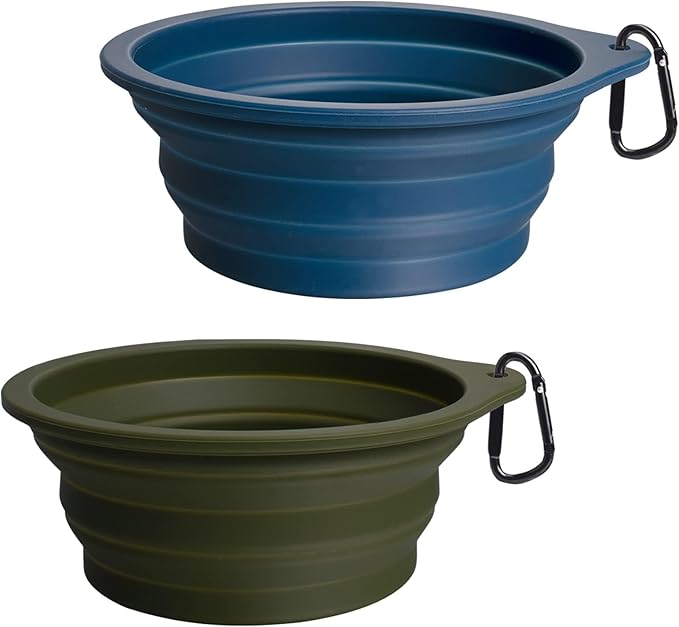PetBonus 2-Pack Large Silicone Collapsible Dog Bowls, 34oz/1000ml BPA Free by Petbonus