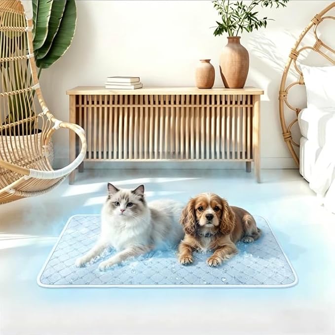 Cooling Mat for Dogs, Q-Max>0.5 Thin Breathable Dog Cooling Mat Blanket for Dogs by Yungaspy