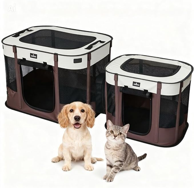 Paw Ballet 2-in-1 Foldable Pet Playpen, Portable Dog Cat Kennel Tent by PAWBALLET