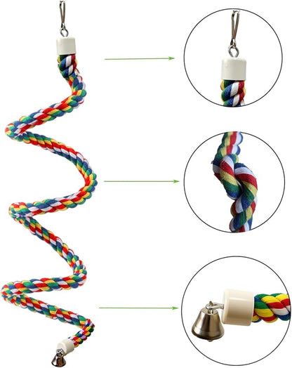 79'' Bird Perch, Bird Rope Perch & Birds Swing Set, Bird perches - Image 3