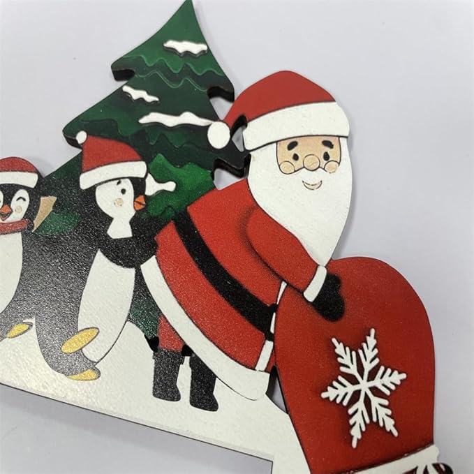2024 Christmas Door Topper Holiday Home Decor Funny Snowman Santa Claus Top - Image 2