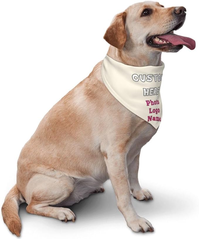 Custom Dog Bandana with Name Photo Logo Personalized Dog Scarf Suitable - Image 2
