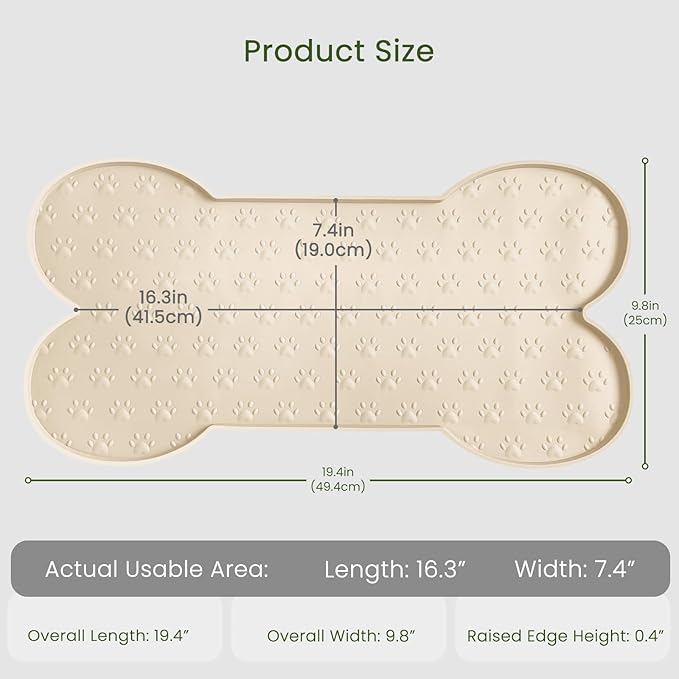 PWTAA Dog Food Mat Anti-Slip Silicone Dog Bowl Mat Thicker Pet Placemat - Image 3