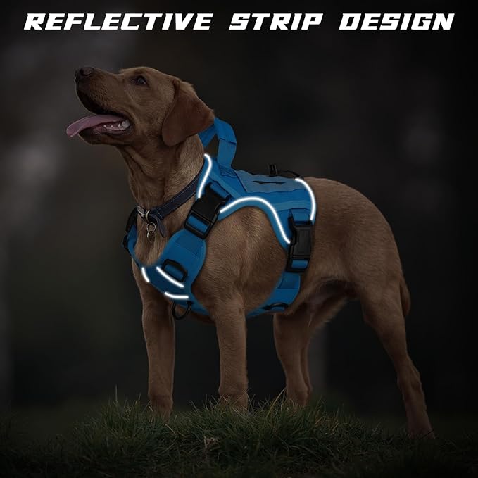 WINGOIN Blue Tactical Dog Harness - Image 4
