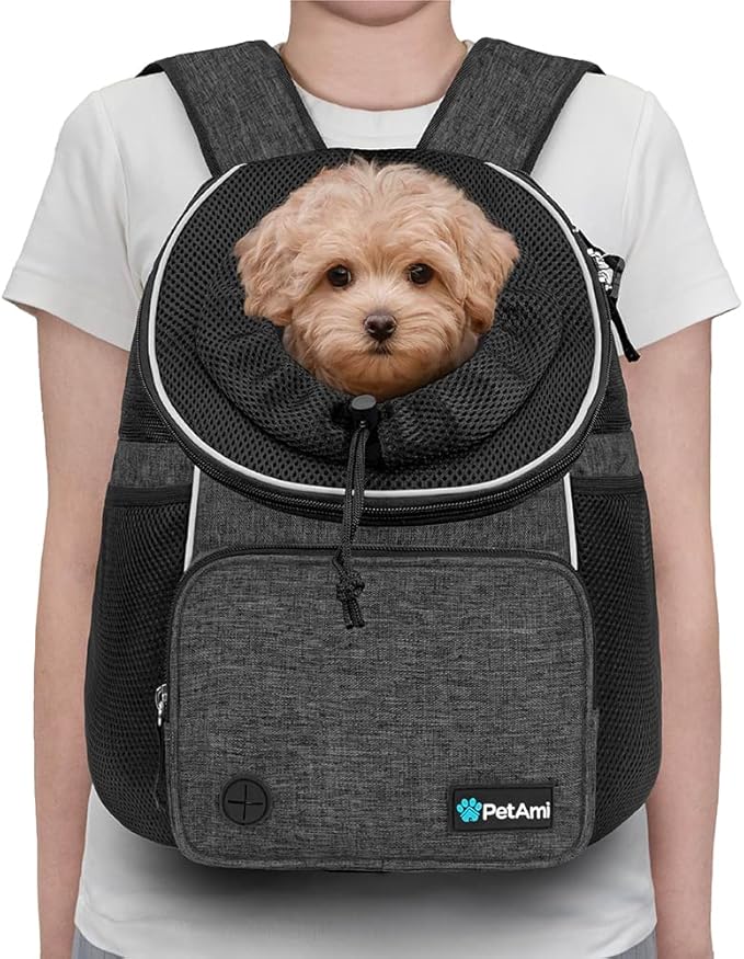 PetAmi Adjustable Dog & Cat Chest Carrier Backpack, Ventilated - Image 2