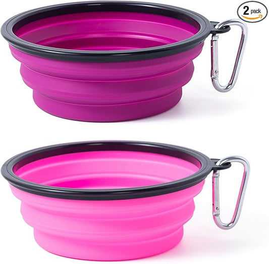 Dog Bowl Pet Collapsible Bowls, 2 Pack Collapsible Dog Water Bowls by SLSON
