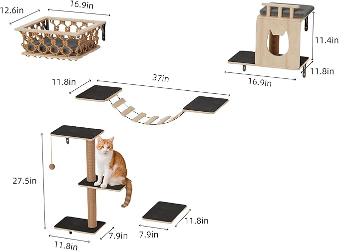 5-in-1 Cat Wall Shelves Set - Image 7