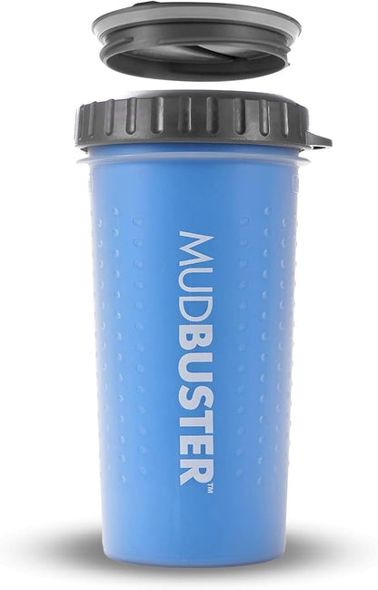 Dexas Lidded MudBuster Large Dog Paw Cleaner, Pro Blue, Fits 2.5"-3.5" Wide Paws by Dexas