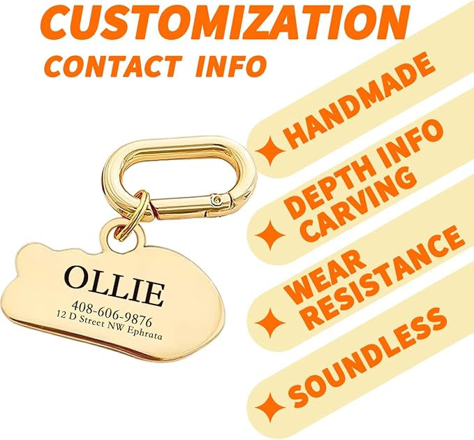 Dogs ID Tags Personalized Double Sided Deep Engraved Cat & Dog Collar Charm - Image 4