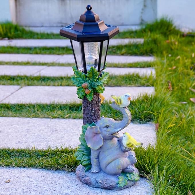 Solar Elephant Garden Statue, Outside Elephant Statue - Image 7