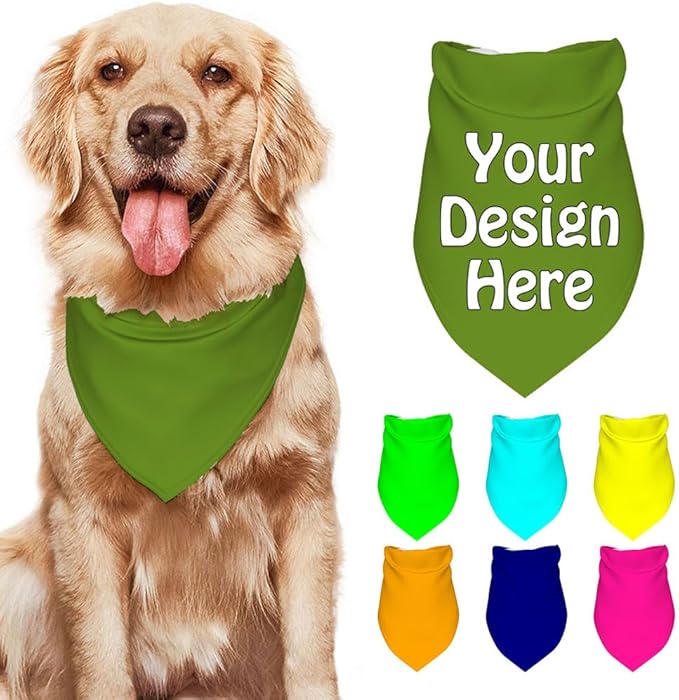 Custom Pet Scarf with Name Personalized Dog Bandanas Add Your Own Picture Image by VYXONIA