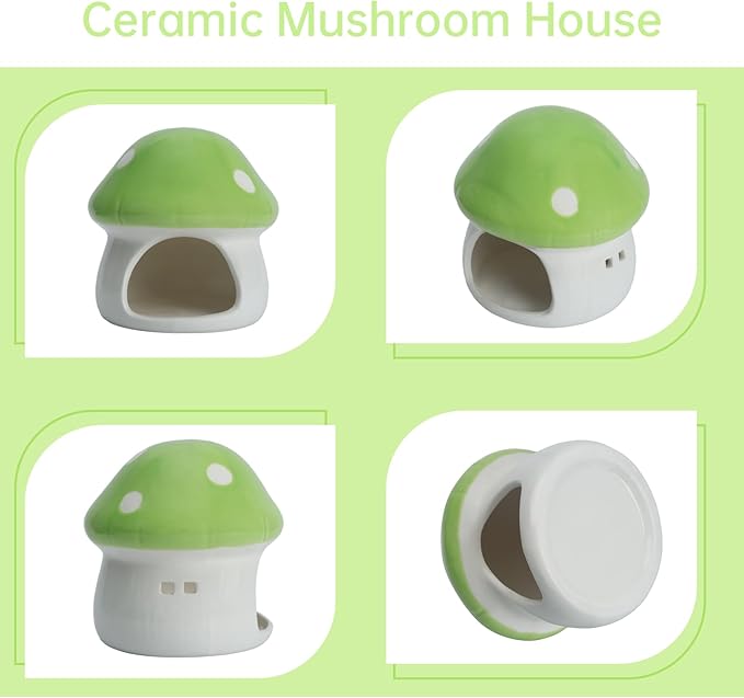 Cute Aquarium Mushroom House Betta Fish Tank Accessory Decor Mini Ceramic Fish - Image 4