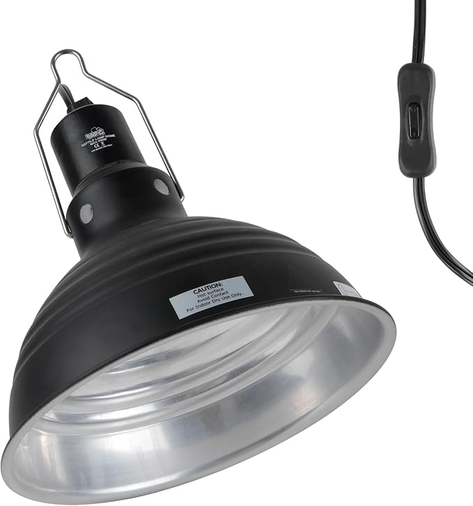 LUCKY HERP Reptile Light Fixture 8.1inch- Lightweight Aluminum Reflector Dome by LUCKYHERP