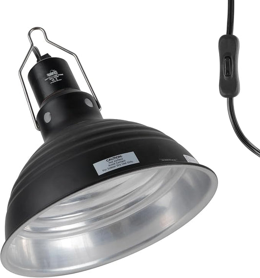 LUCKY HERP Reptile Light Fixture 8.1inch- Lightweight Aluminum Reflector Dome by LUCKYHERP