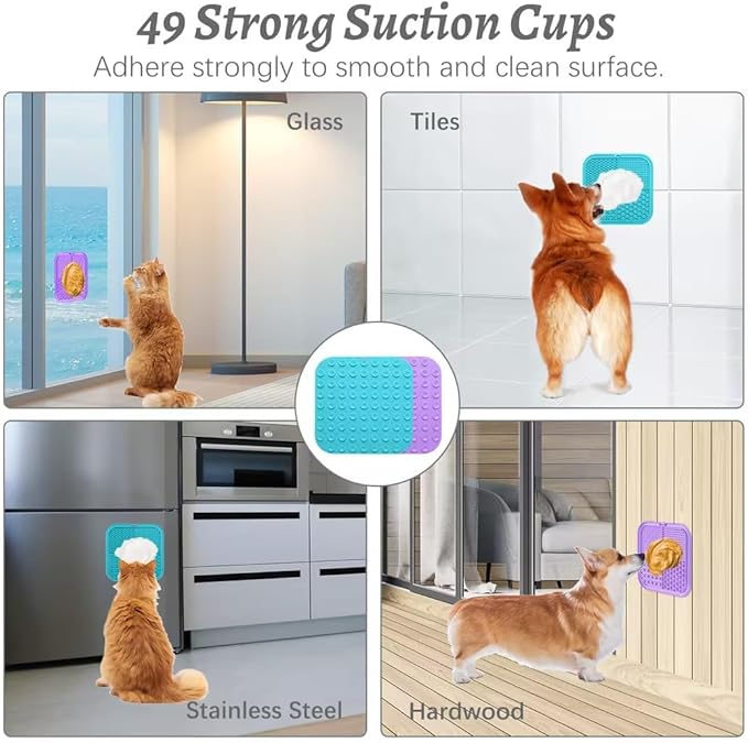 MateeyLife 2PCS Small Lick Mat for Dogs and Cats, Licking Mats for Dog Anxiety - Image 5