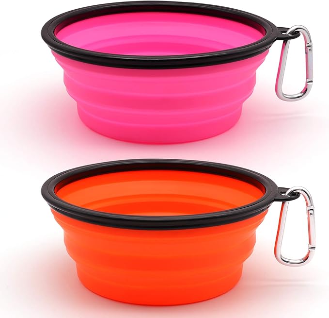 Dog Bowl Pet Collapsible Bowls, 2 Pack Collapsible Dog Water Bowls by SLSON