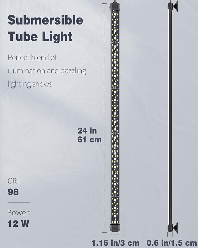 Pawfly 12W Aquarium LED Light 24 Inch 24/7 Fish Tank Light - Image 3