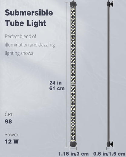 Pawfly 12W Aquarium LED Light 24 Inch 24/7 Fish Tank Light - Image 3