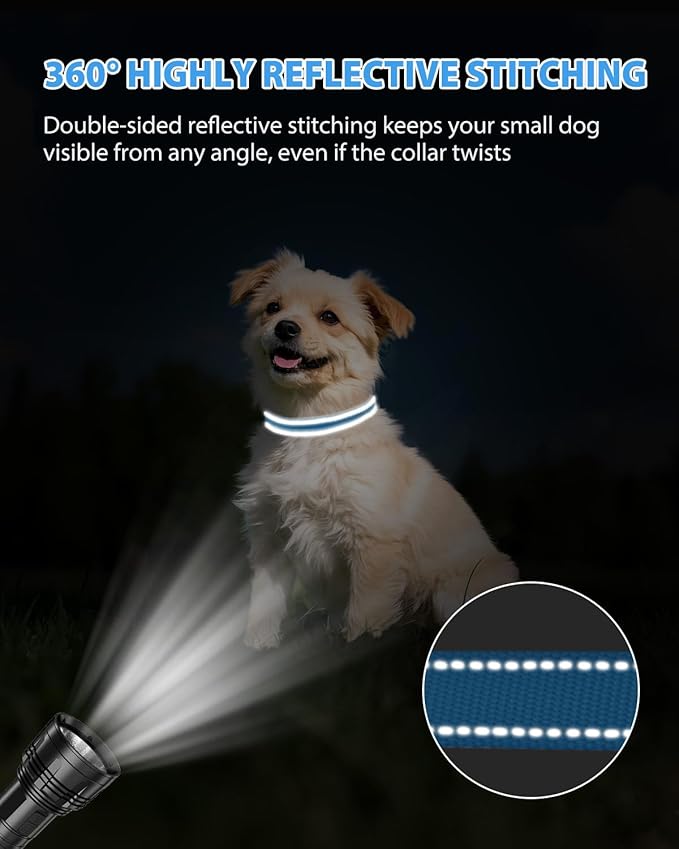 Joytale Dog Collars for Small Dogs, Feather-Light Double-Sided Reflective Nylon - Image 5