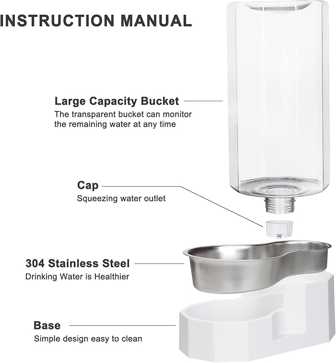 Sfozstra Large Dog Water Dispenser: 9L Automatic White Water Feeder - Image 3