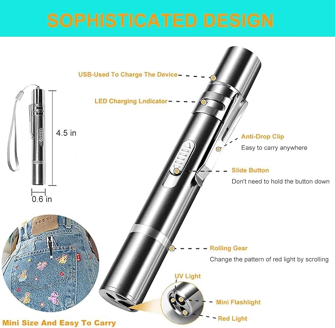 IVVTRYI Laser Pointer Cat Toys for Indoor, Rechargeable, 7 Adjustable Wand Red - Image 4