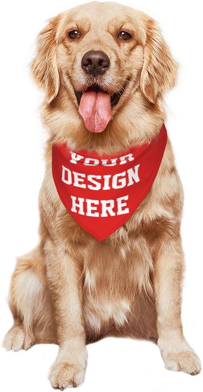 Custom Dog Bandana, Personalized Pet Scarf Triangle Neckwear, Add Your Image - Image 6