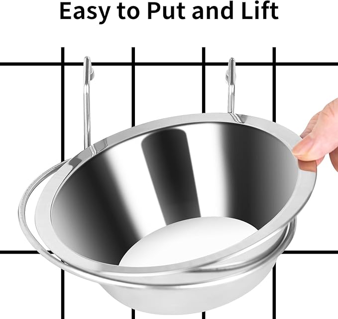 Fri4Free 2PCS Kennel Water Bowl Hanging, Stainless Steel Puppy Bowls - Image 5