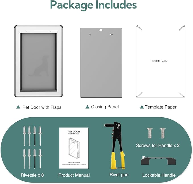 Full Enclosed Magnetic Flaps Dog Door, Rustproof Aluminum Alloy Frame, Extreme - Image 5