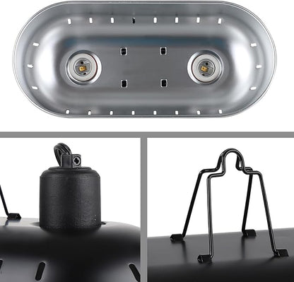 DXOPHIEX 15 inch Dual Reptile Light Fixture, Max 150W Dual Dome Reptile Heat - Image 3