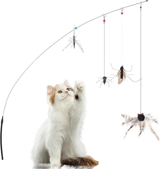 Cat Toys Wand Cat Fishing Pole Toy Cats Teaser Toys by Unknown