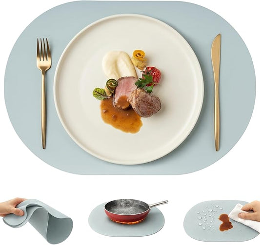 Premium Thick Silicone Placemat，Heat & Oil Resistant, Non-Slip Table Mat by Promattoo