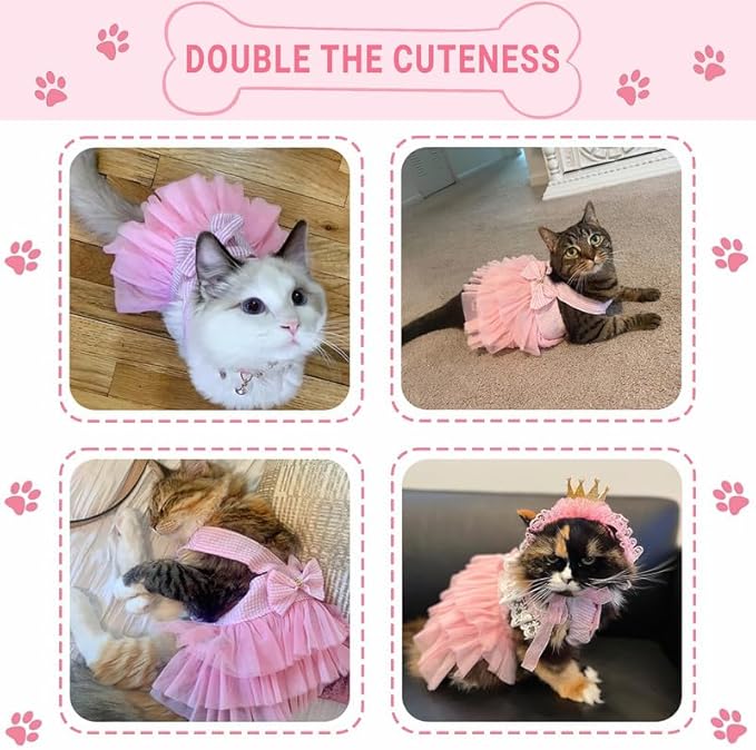 Dog Dresses, Fashion Pet Dog Clothes, Striped Mesh Puppy Dogs Princess Dresses - Image 5
