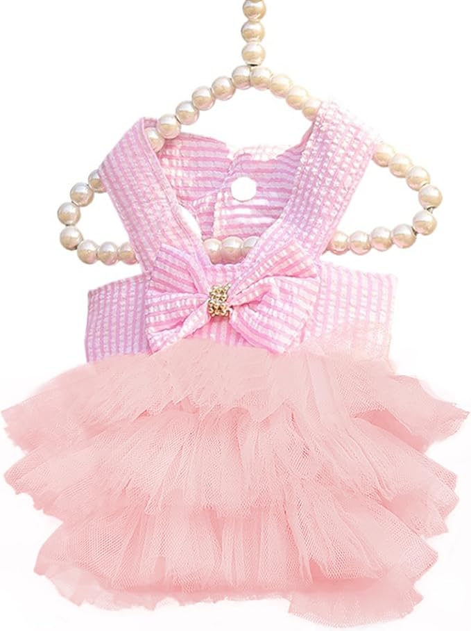 Dog Dresses, Fashion Pet Dog Clothes, Striped Mesh Puppy Dogs Princess Dresses by TAPBULL