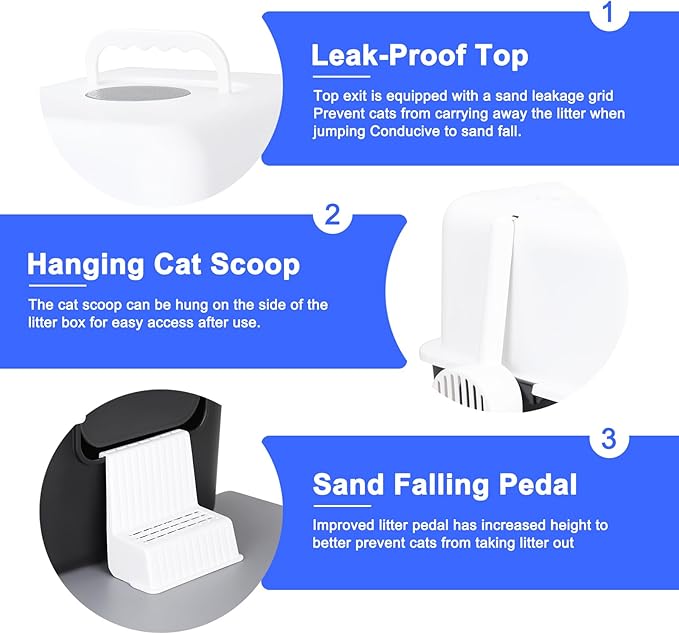 Sfozstra Black Enclosed Cat Litter Box - Image 4