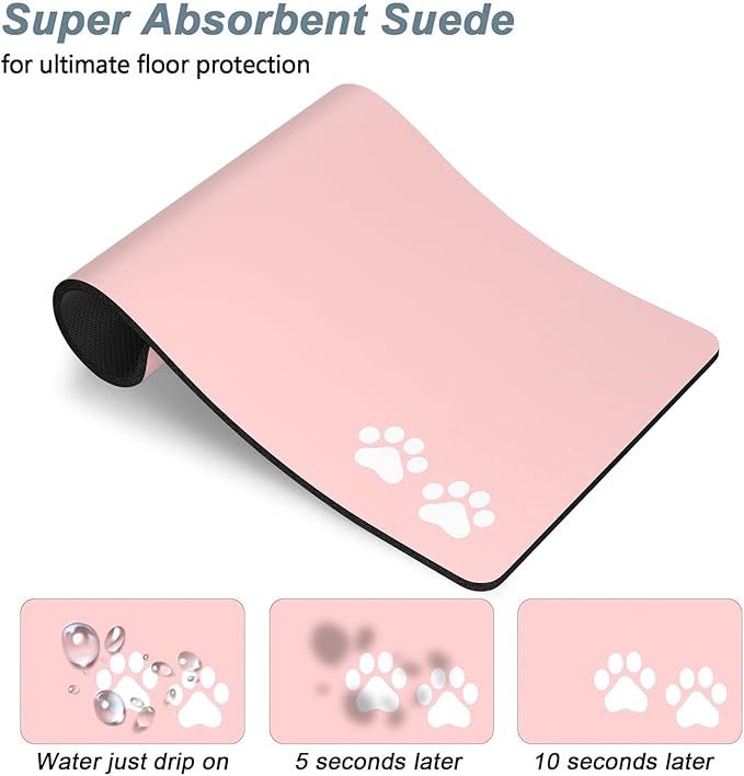 Rnivvi Dog Food Mat, Cute Anti-Slip Rubber Pet Feeding Rug Protect Floors - Image 3