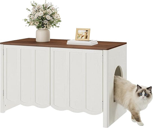HOOBRO Cat Litter Box Enclosure, 31.5" Hidden Litter Box Furniture by HOOBRO
