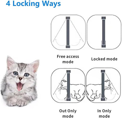 Microchip Cat Flap, Remote Control, Automatic Pet Door 11.73"X10.35", 4-Way - Image 2