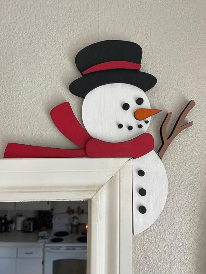 2024 Christmas Door Topper Holiday Home Decor Funny Snowman Santa Claus Top by Unknown