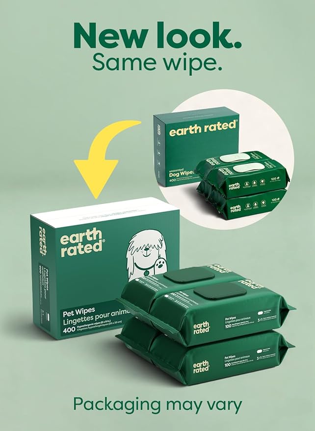 Earth Rated Pet Wipes for Dogs and Cats, Hypoallergenic, Cleaning and Hydrating - Image 2
