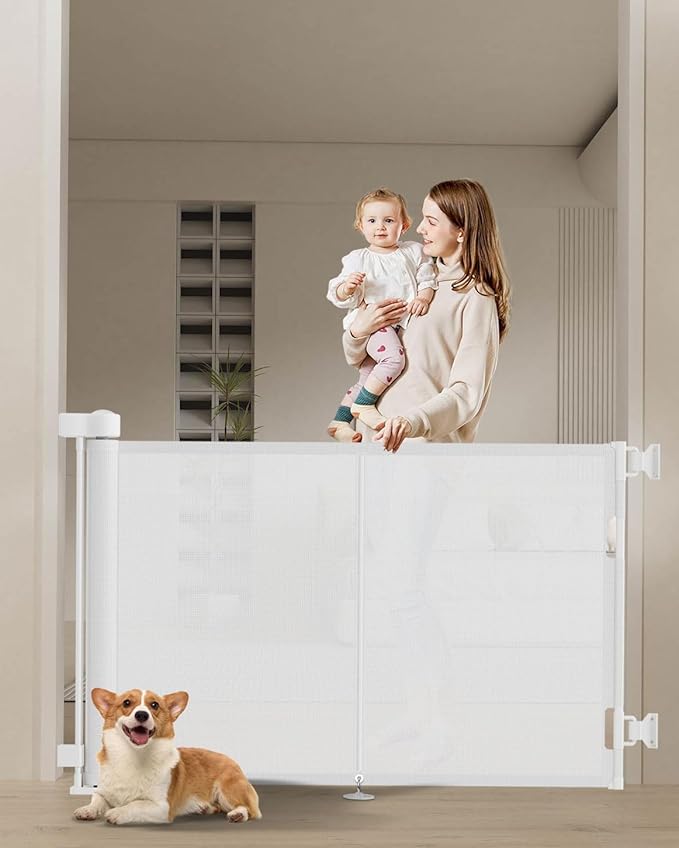 Miumoon 59 inch Retractable Baby Gates 34 inch Tall, Retractable Gate by MiumoonBabyGates
