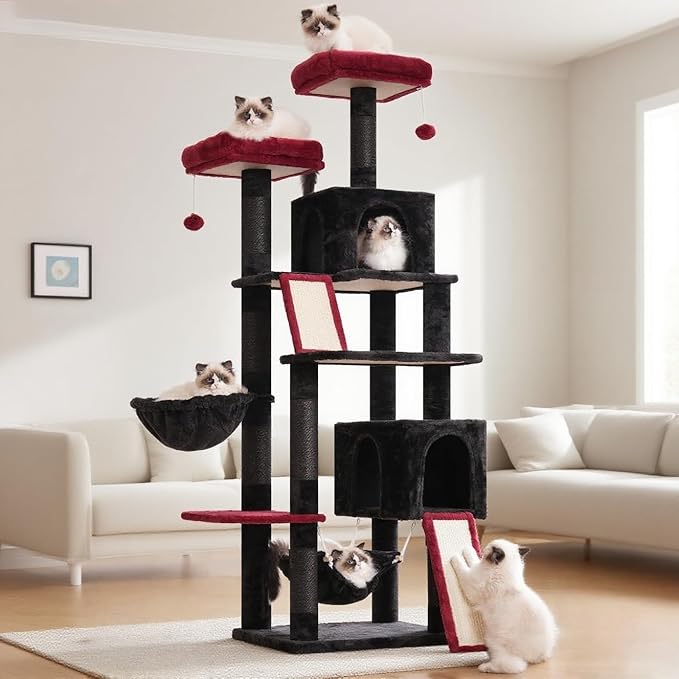Gitelsnour Cat Tree for Indoor Cats, Gothic Sturdy Cat Tree House by Gitelnour