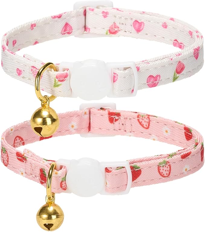 2 Pack Cat Collars, Removable Bowtie, Safety Breakaway Clasp, Adjustable - Image 2